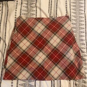 Plaid high rise skirt